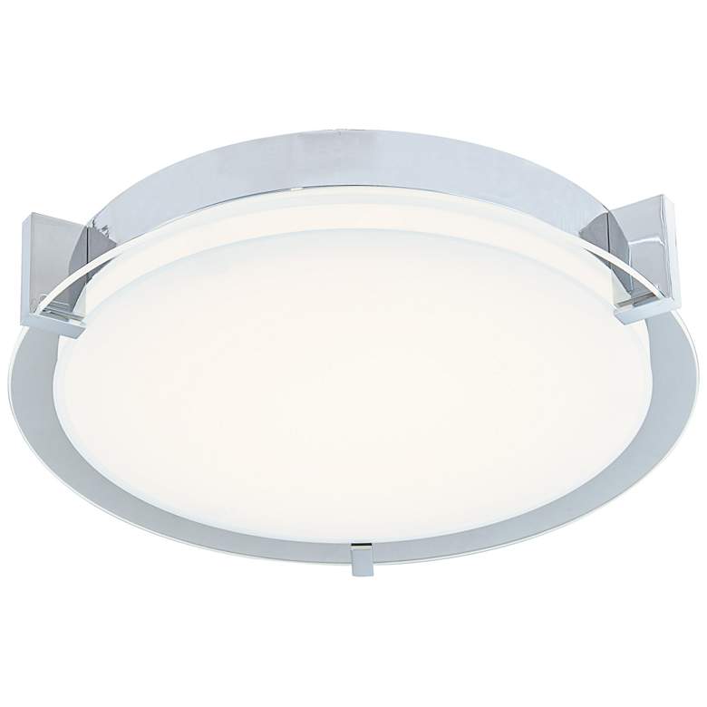 Image 1 ABRA Matrix Medium Round Glass Low Profile Flushmount Chrome