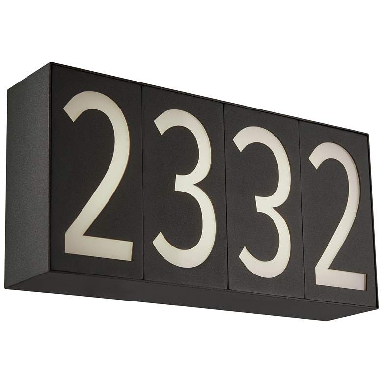 Image 1 ABRA Numero Double Box Number Light with Photocell and 4 Numbers Black