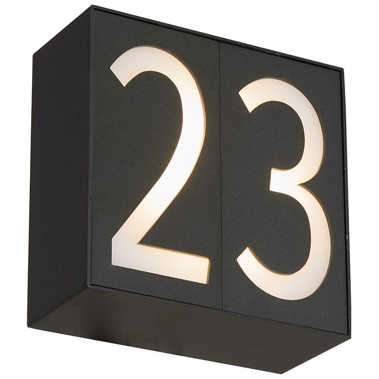 Image 1 ABRA Numero Single Box Number Light with Photocell and 2 Numbers Black