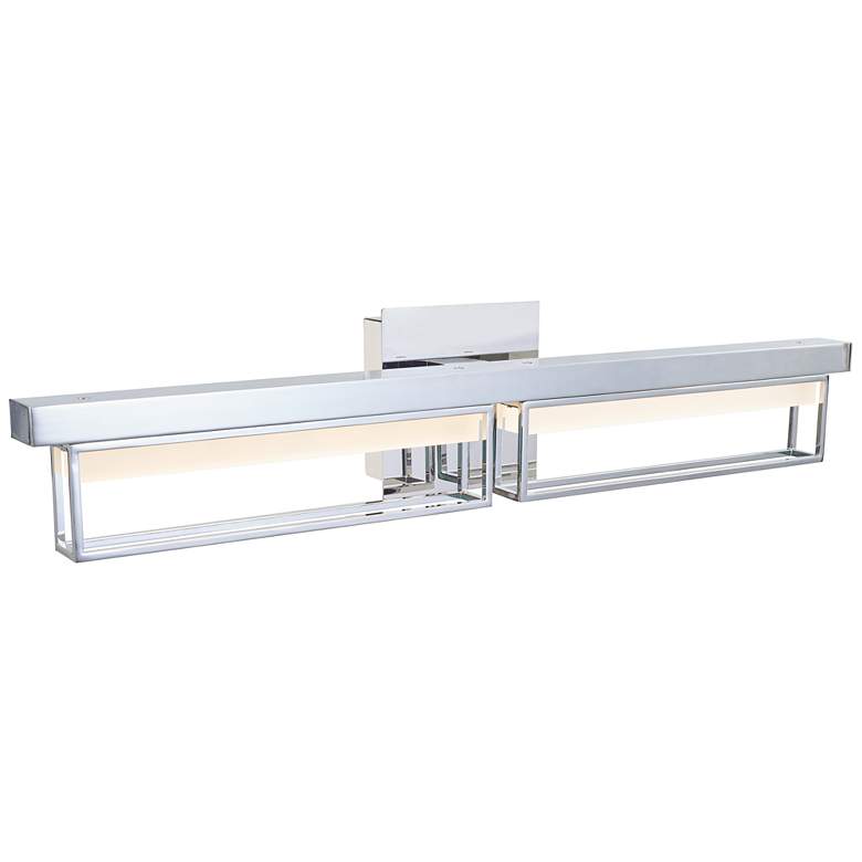Image 1 ABRA Pane Medium Framed Vanity Chrome