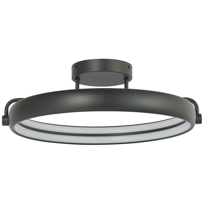 Image 1 Abra Rave Square LED Flushmount TS-Titanium Silver