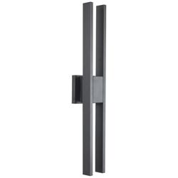 Abra Slate Wet Location Ribbed Glass Wall Fixture SST-Stainless Steel