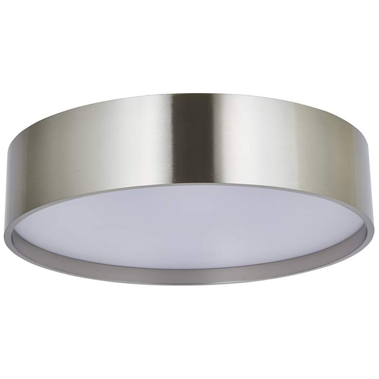 Image 1 Abra Snare 14" Metal Cylinder and Frosted Glass Flushmount