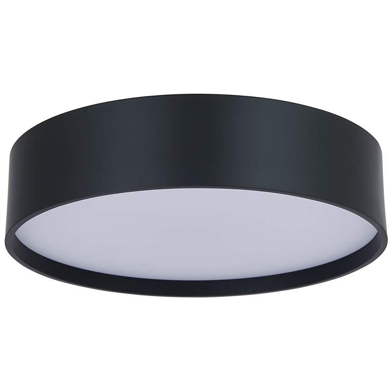 Image 1 Abra Snare 14" Metal Cylinder and Frosted Glass Flushmount