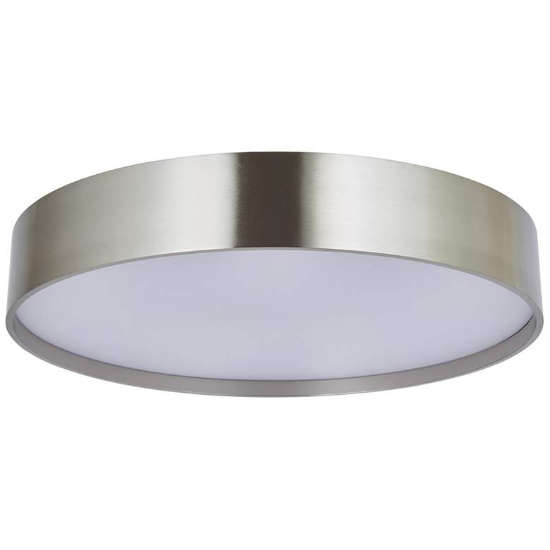 Image 1 Abra Snare 17 inch Metal Cylinder and Frosted Glass Flushmount