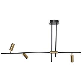 Image1 of ABRA Spartan 3-Light Cylinder Spotlight Pendant MB:GLD- Black:Gold