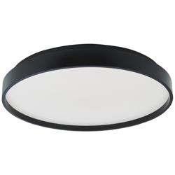 ABRA Tambourine 13" Low Profile Flushmount with Soft Uplight Black
