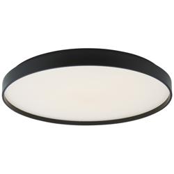 ABRA Tambourine 15" Low Profile Flushmount with Soft Uplight Black