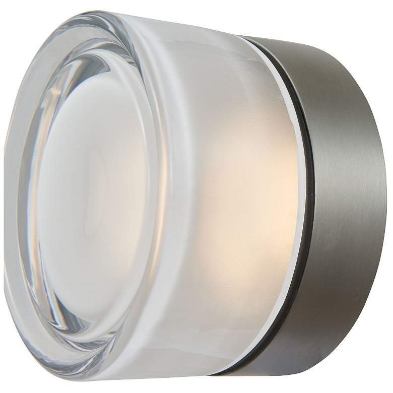 Image 1 Abra Wet Location Indented Solid Glass Wall or Ceiling Fixture