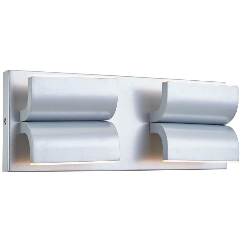 Image 1 ABRA Willow Wet Location 4 Light Curved Aluminum Wall Fixture Silica
