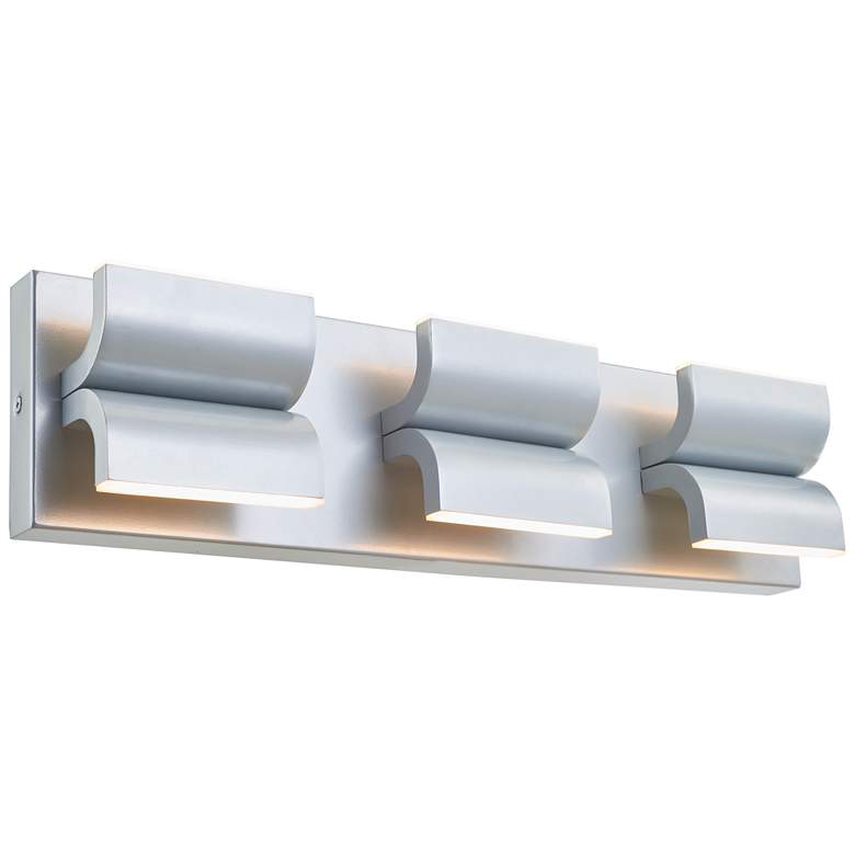 Image 1 ABRA Willow Wet Location 6 Light Curved Aluminum Wall Fixture Silica