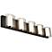 ABRA Zoe 5 Light Curved Clear and Opal Glass Vanity Black