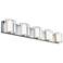 ABRA Zoe 5 Light Curved Clear and Opal Glass Vanity Chrome