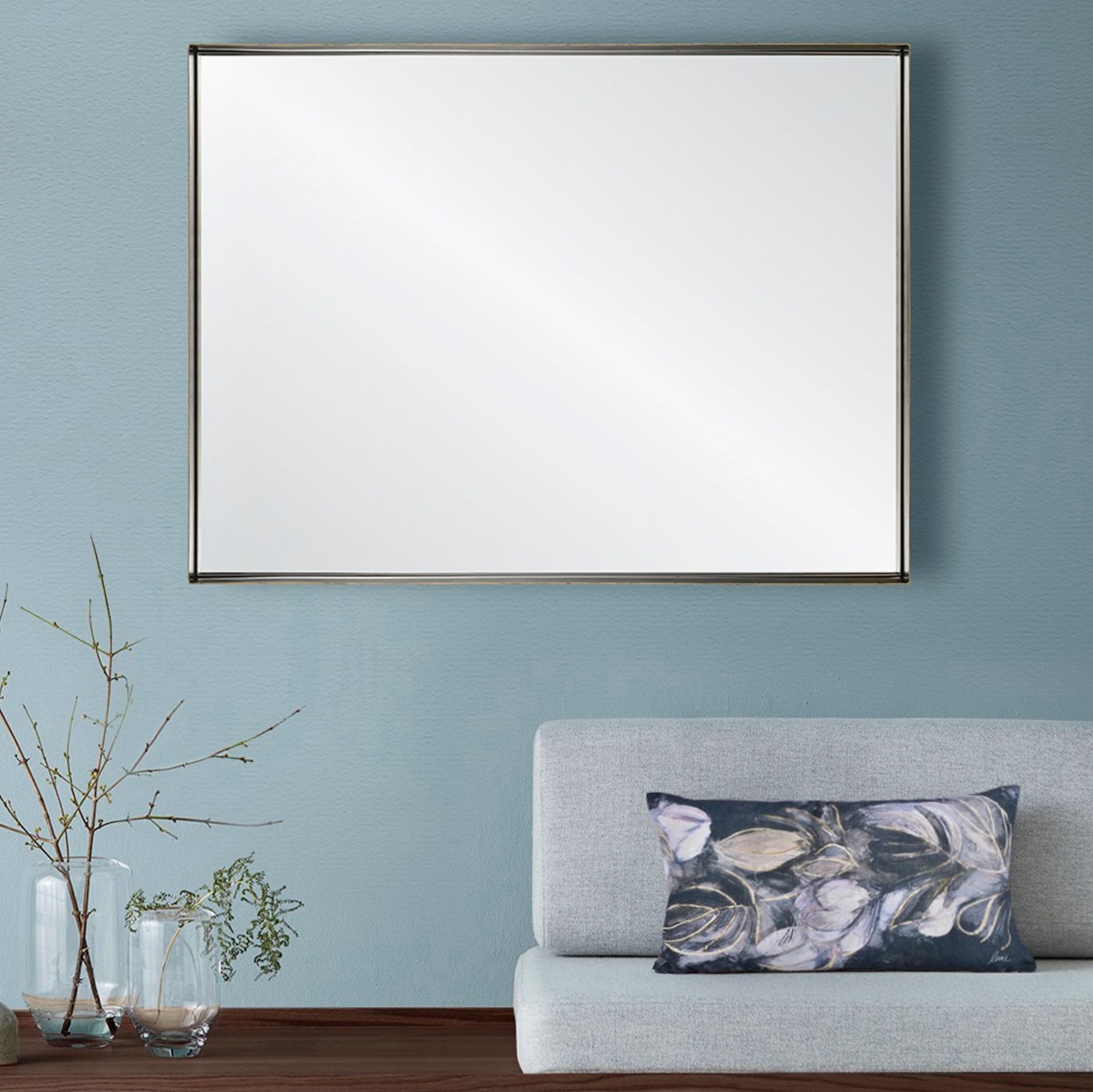 Abri Black Antique Gold 30" x 40" Rectangular Wall Mirror 78C31