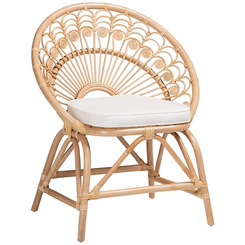 Image 2 Abriella Natural Brown Rattan Peacock Accent Chair