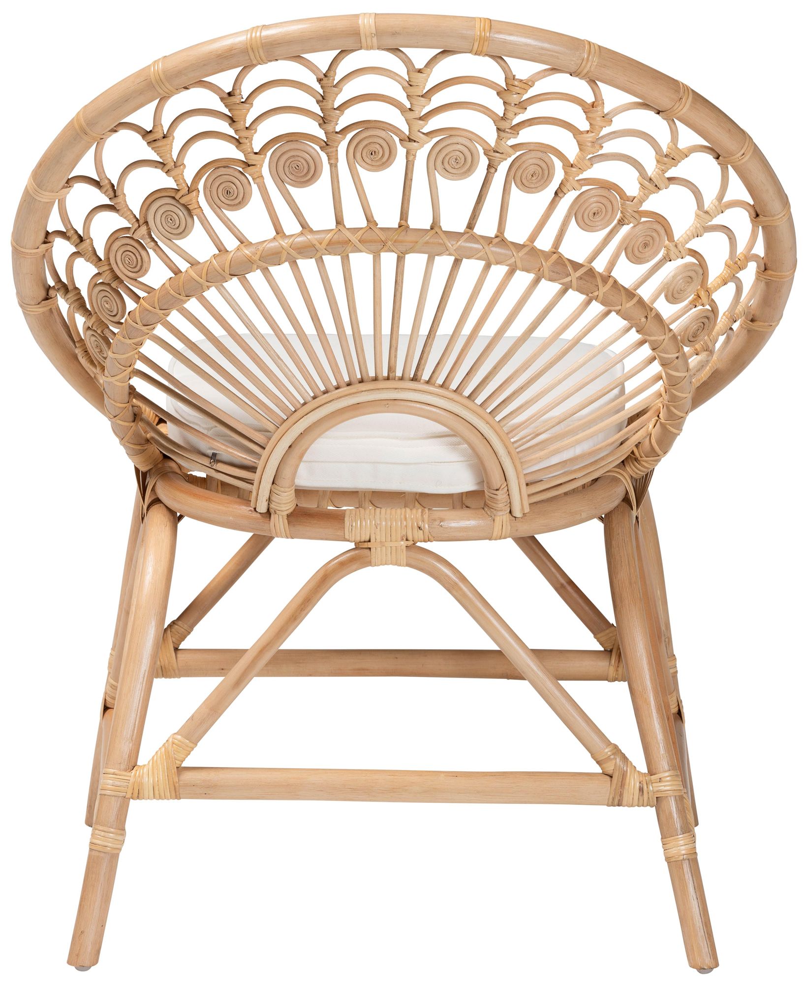 Abriella Natural Brown Rattan Peacock Accent Chair