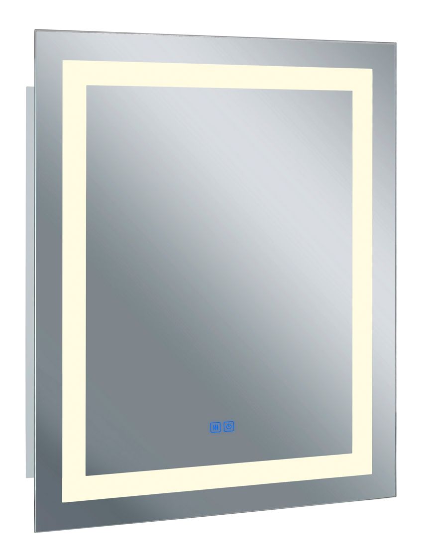 Image 2 Abril Matte White 36" Square LED Lighted Vanity Walll Mirror more views