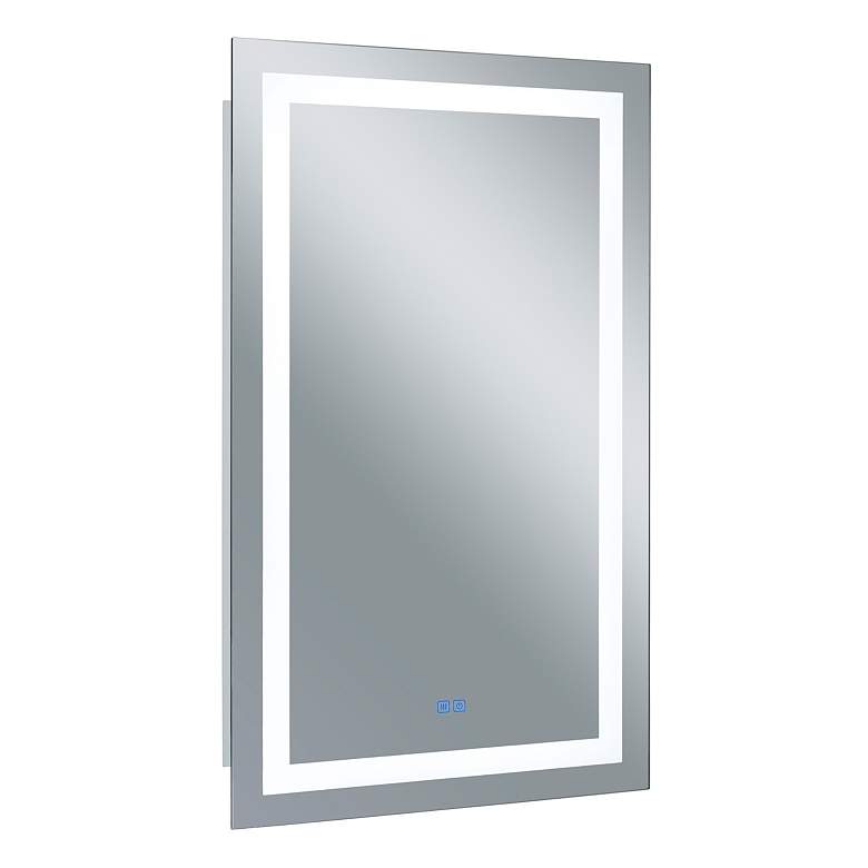 Image 1 Abril Rectangle Matte White LED 30 in. Mirror