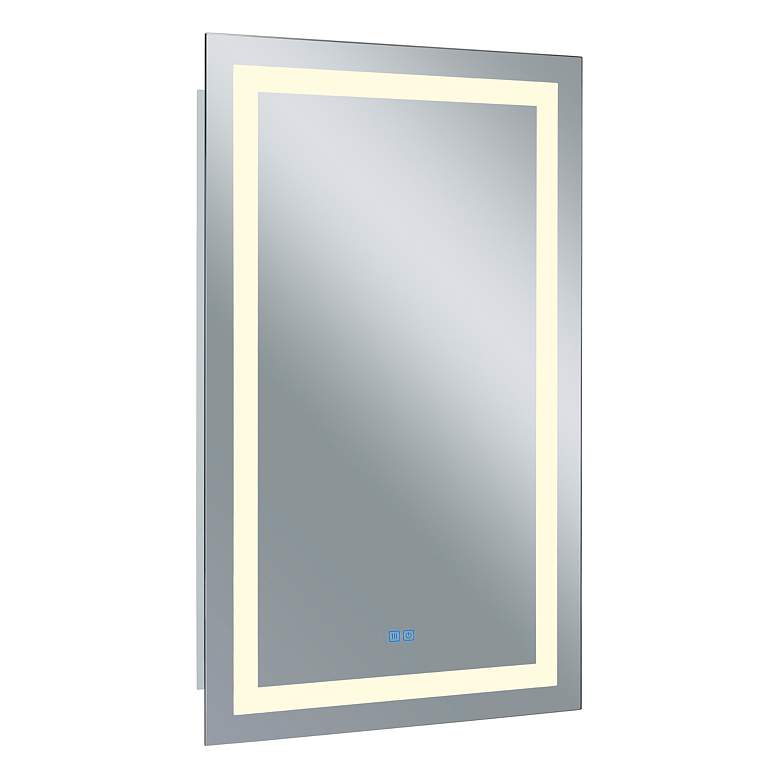 Image 2 Abril Rectangle Matte White LED 30 in. Mirror more views