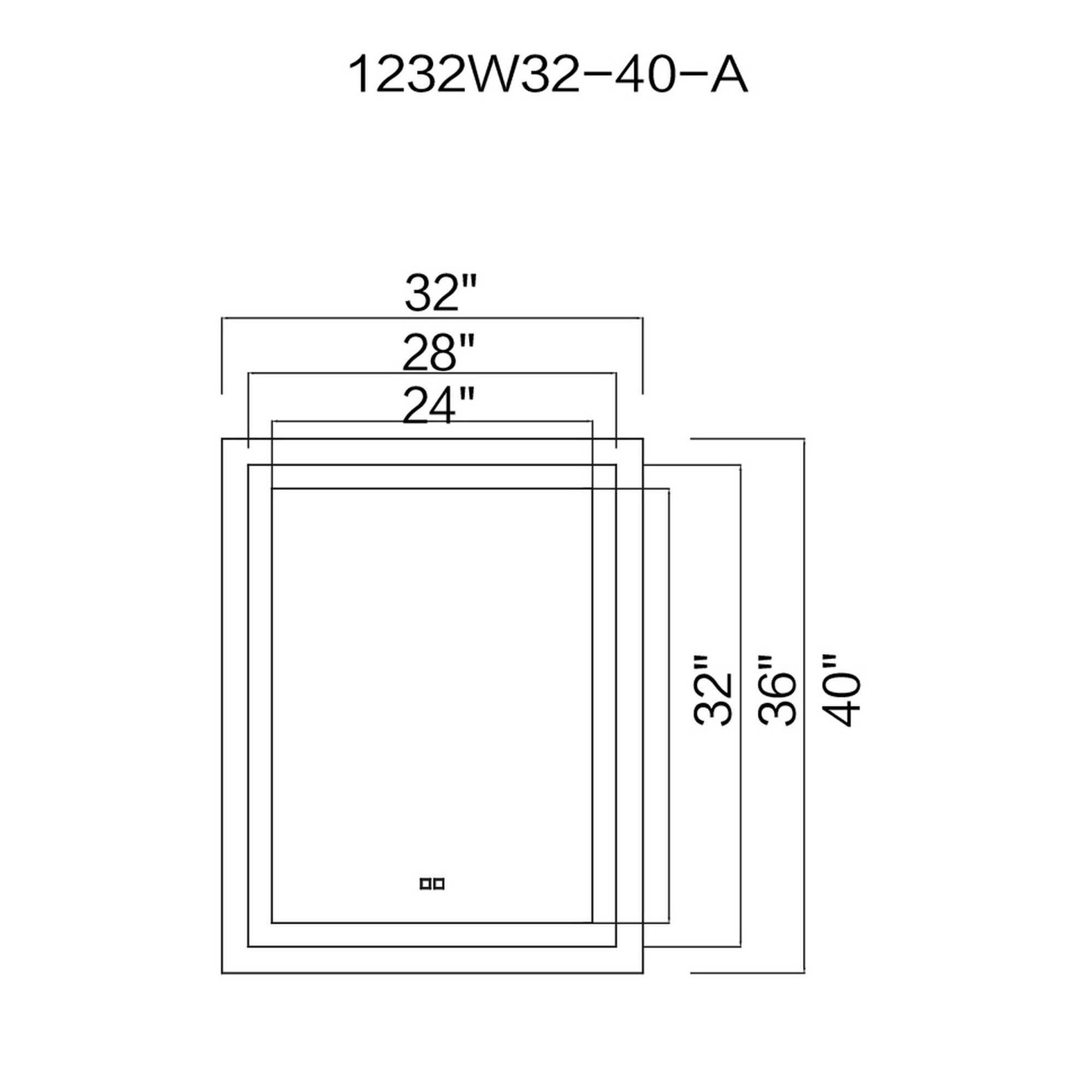 Image 6 Abril Rectangle Matte White LED 32 in. Mirror more views
