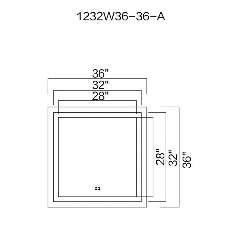 Image 6 Abril Square Matte White LED 36 in. Mirror more views