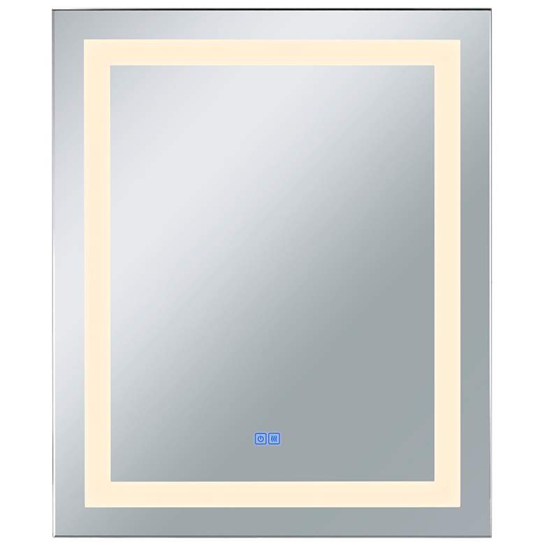 Image 2 Abril White 30" x 36" Rectangular Lighted Vanity Wall Mirror more views