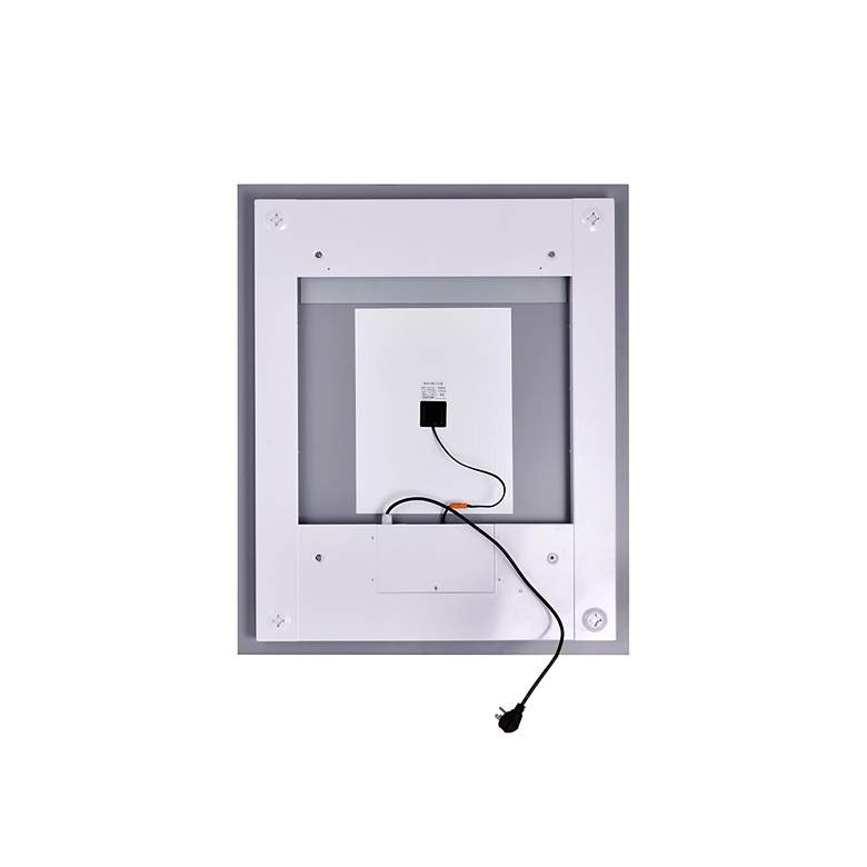 Image 3 Abril White 30" x 36" Rectangular Lighted Vanity Wall Mirror more views