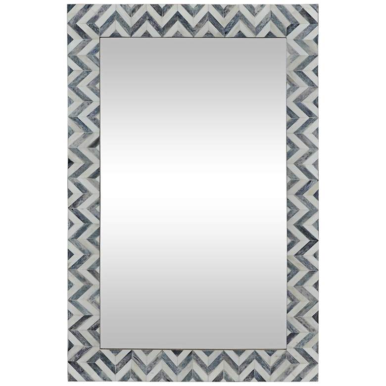 Image 1 Abscissa Gray Chevron 24 inch x 36 inch Rectangular Wall Mirror