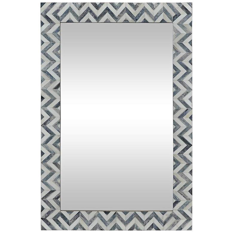 Image 1 Abscissa Gray Chevron 24" x 36" Rectangular Wall Mirror