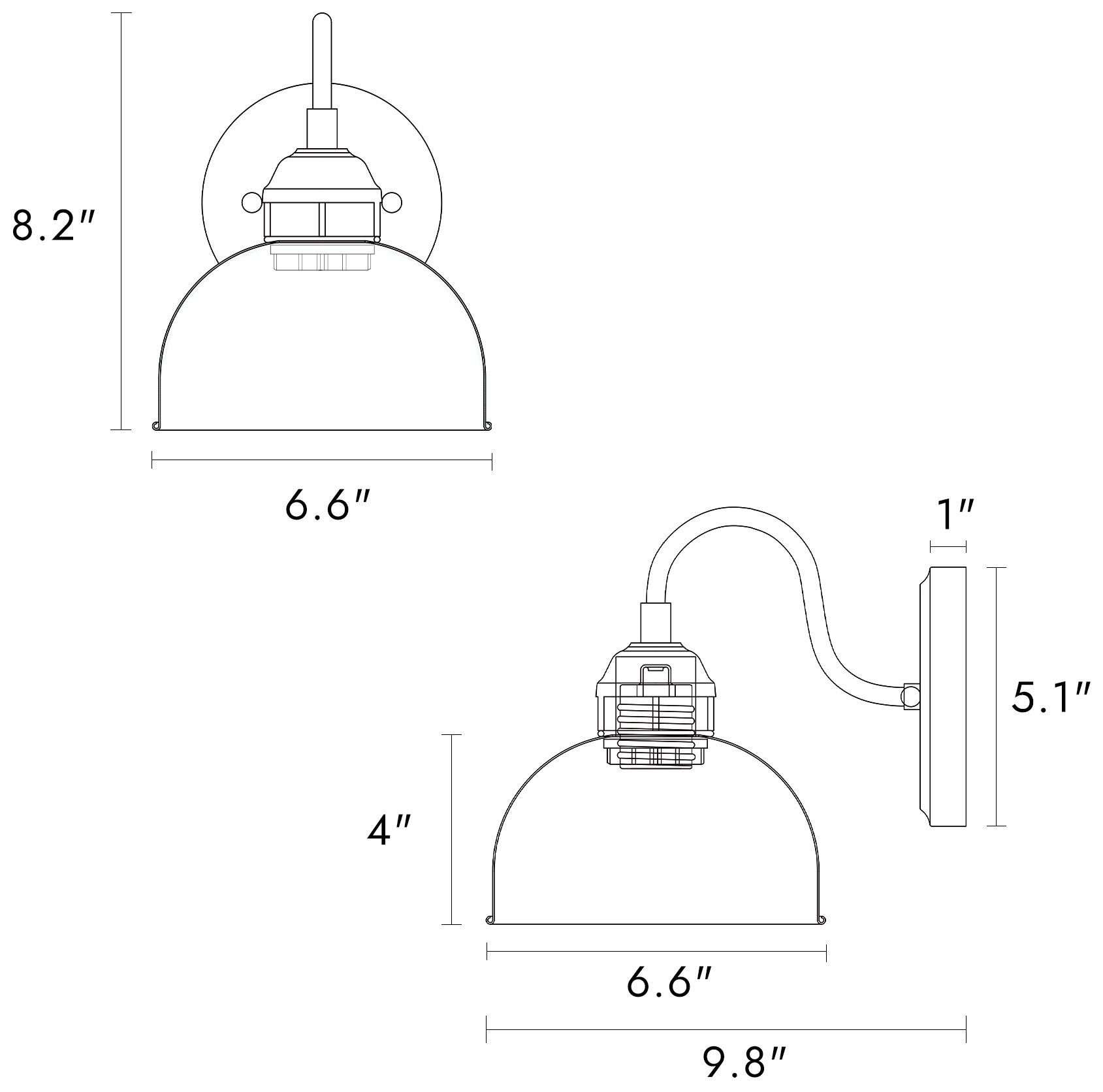 Abspinim 1-Light Industrial Wall Sconce - Made to Order