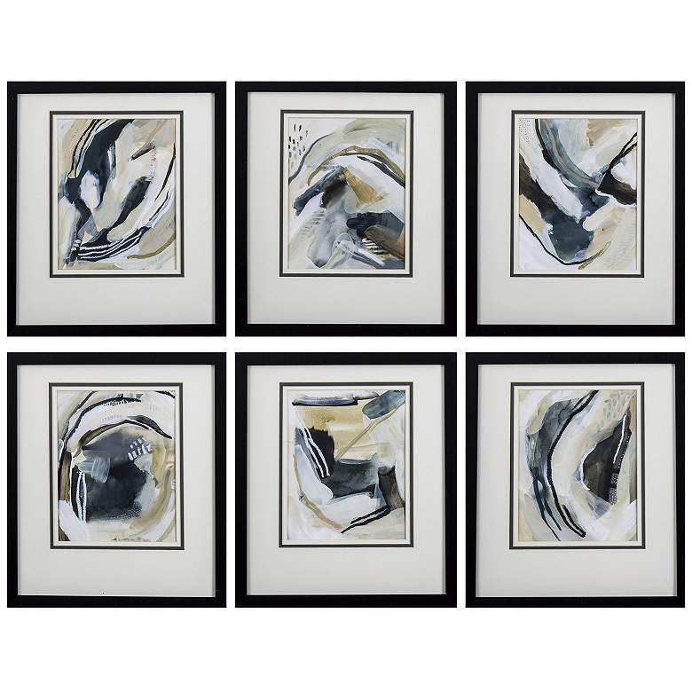 Image 1 Abstract 14"W x 16"H Framed Art Set of 6