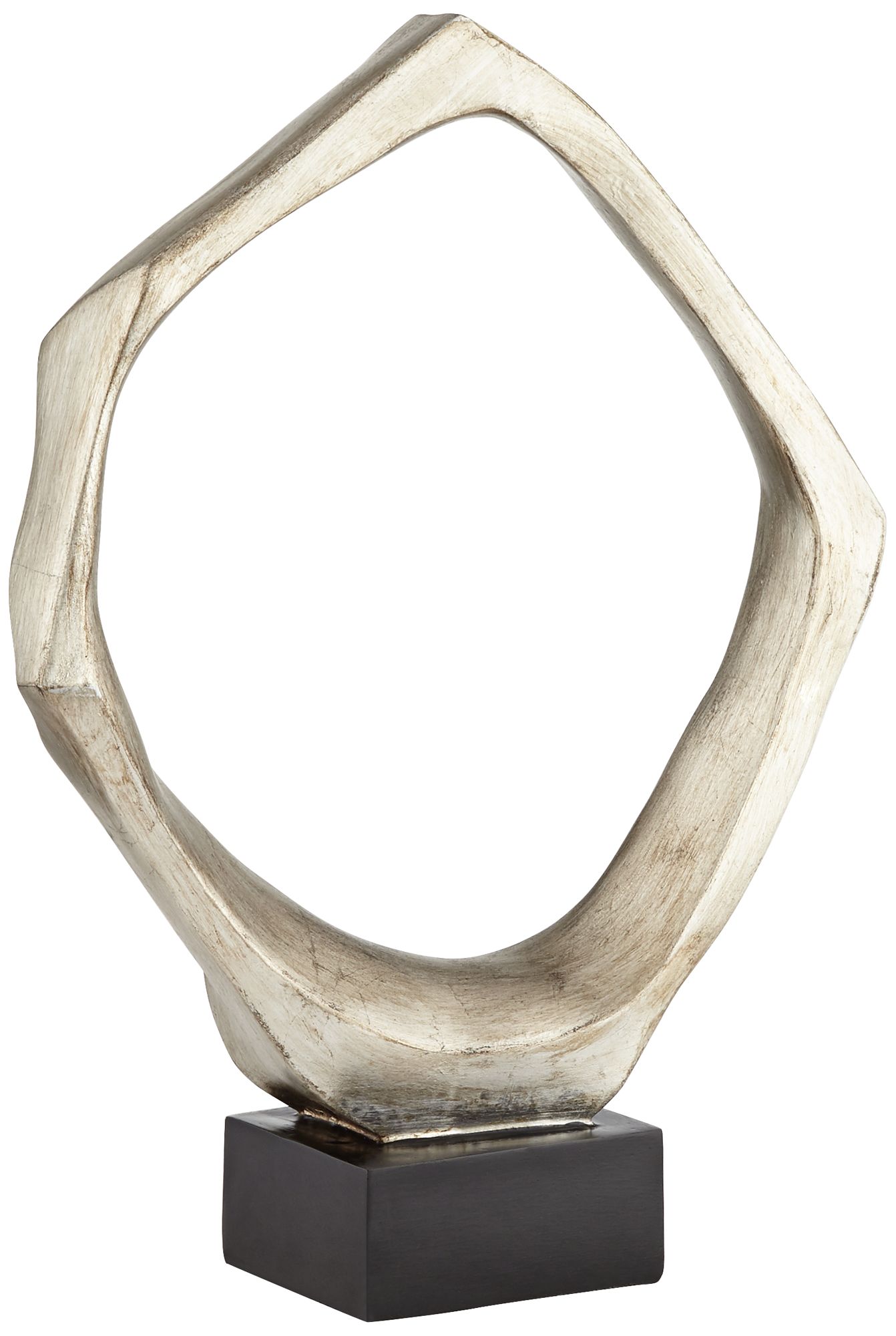 Abstract 16" High Silver Leaf Modern Sculpture