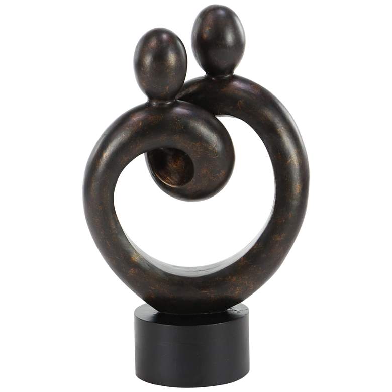 Image 1 Abstract 19 inch High Textured Brown Faux Stone Sculpture