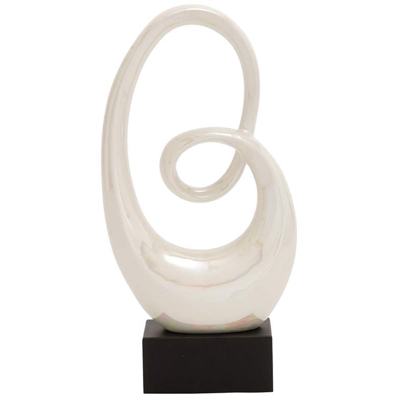 Image 1 Abstract 21" High White Porcelain Sculpture