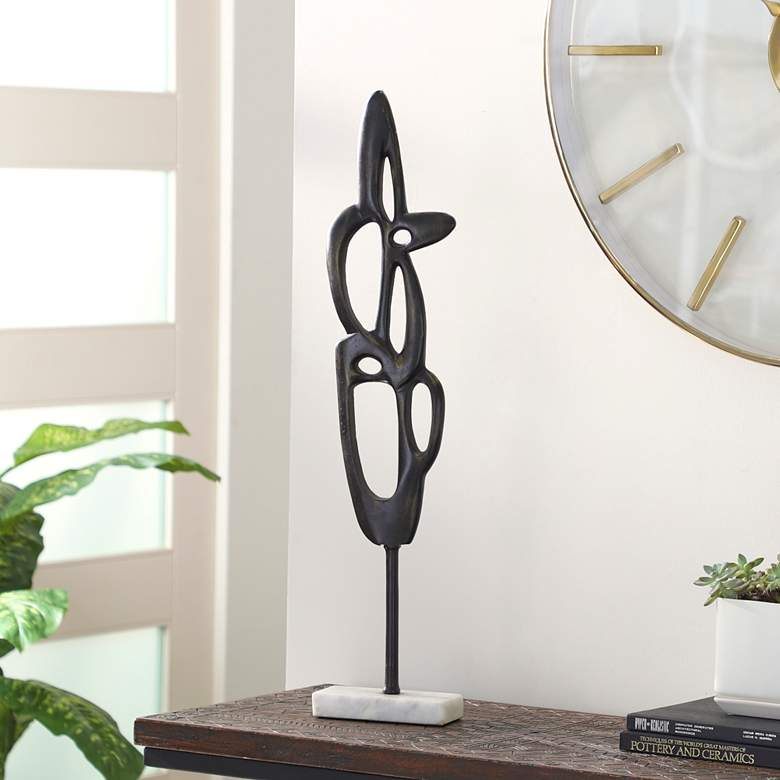 Image 1 Abstract 29 1/4" High Gray Metal Sculpture