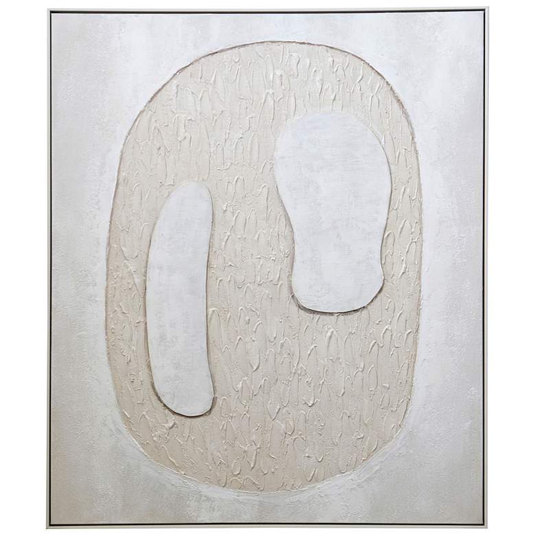 Image 1 Abstract 40.35"W x 48.23"H White Frame Oil Painting Wall Art