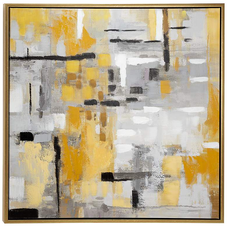 Image 1 Abstract 40" Square Framed Canvas Wall Art