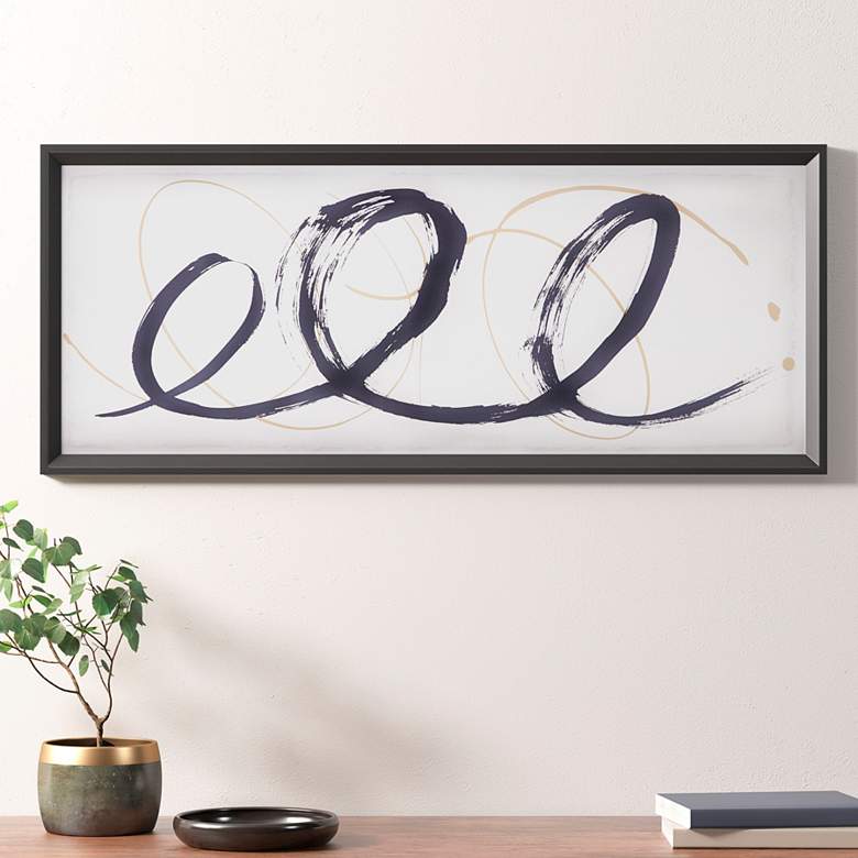 Image 1 Abstract Ambit Contrast 44 1/4" Wide Black Framed Wall Art