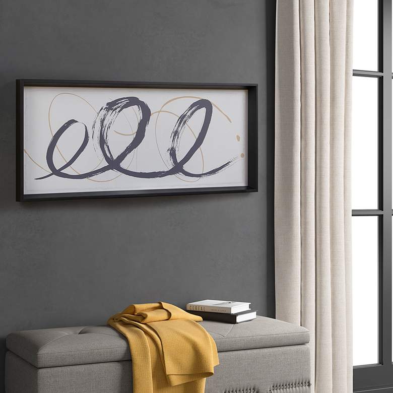 Image 7 Abstract Ambit Contrast 44 1/4" Wide Black Framed Wall Art more views