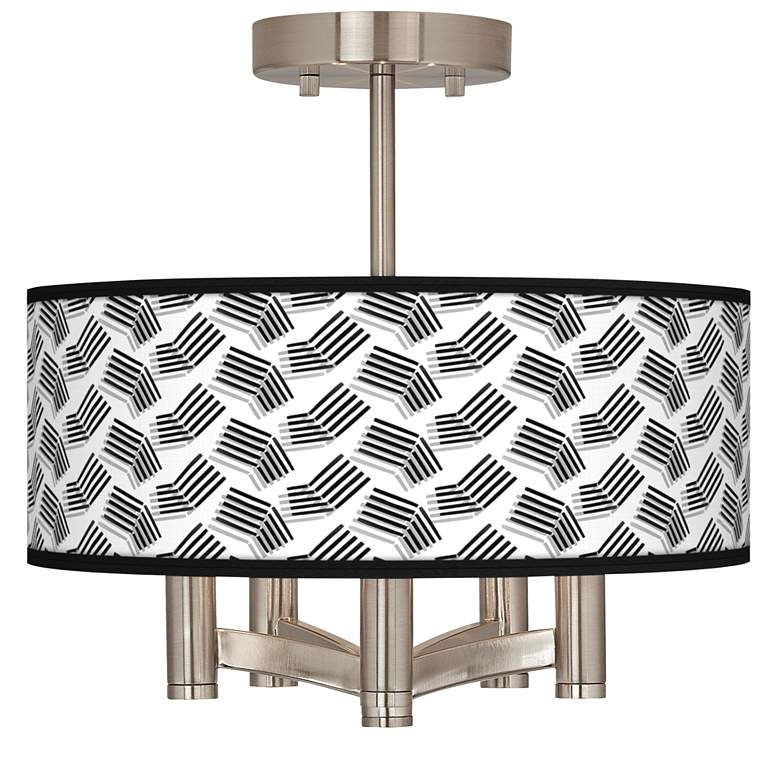 Image 1 Abstract Angles Ava 5-Light Nickel Ceiling Light