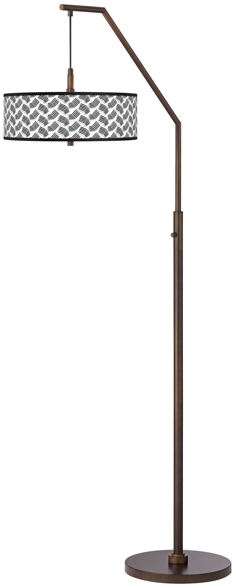 Abstract Angles Bronze Downbridge Arc Floor Lamp