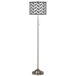 Abstract Angles Brushed Nickel Pull Chain Floor Lamp