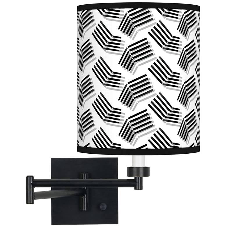 Image 1 Abstract Angles Espresso Bronze Swing Arm Wall Lamp