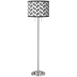 Abstract Angles Giclee Brushed Nickel Garth Floor Lamp