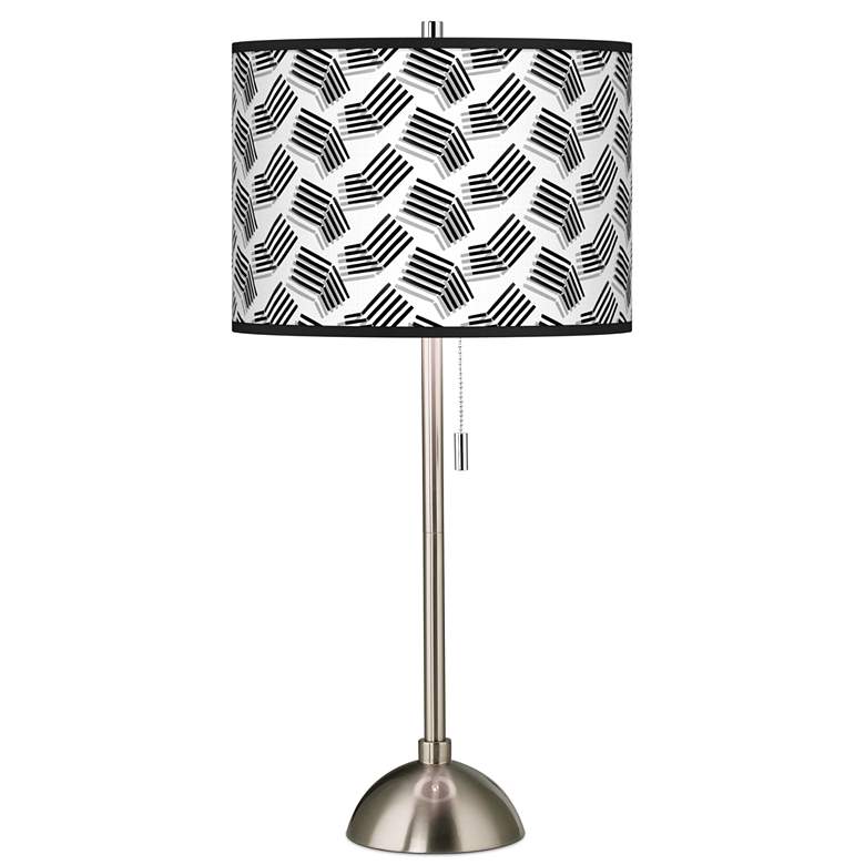 Image 1 Abstract Angles Giclee Brushed Nickel Table Lamp