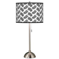 Abstract Angles Giclee Brushed Nickel Table Lamp
