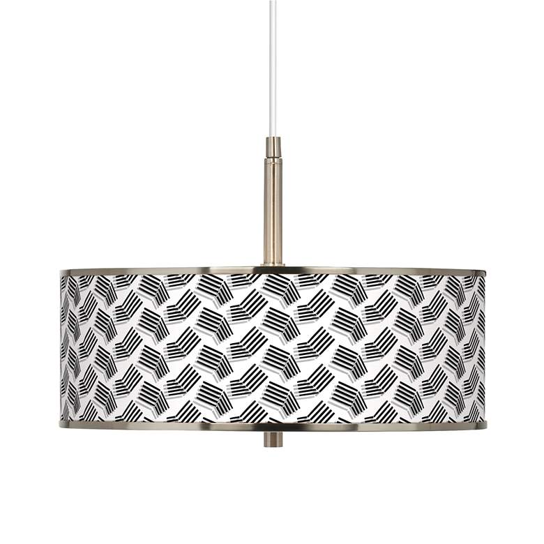 Image 1 Abstract Angles Giclee Glow 16" Wide Pendant Light