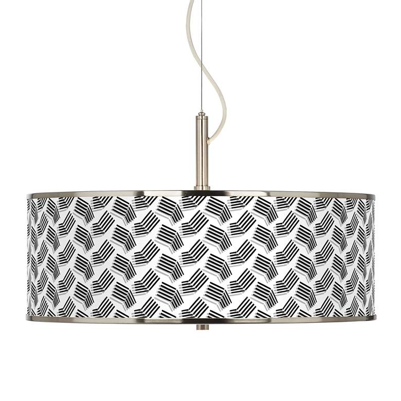 Image 1 Abstract Angles Giclee Glow 20" Wide Pendant Light