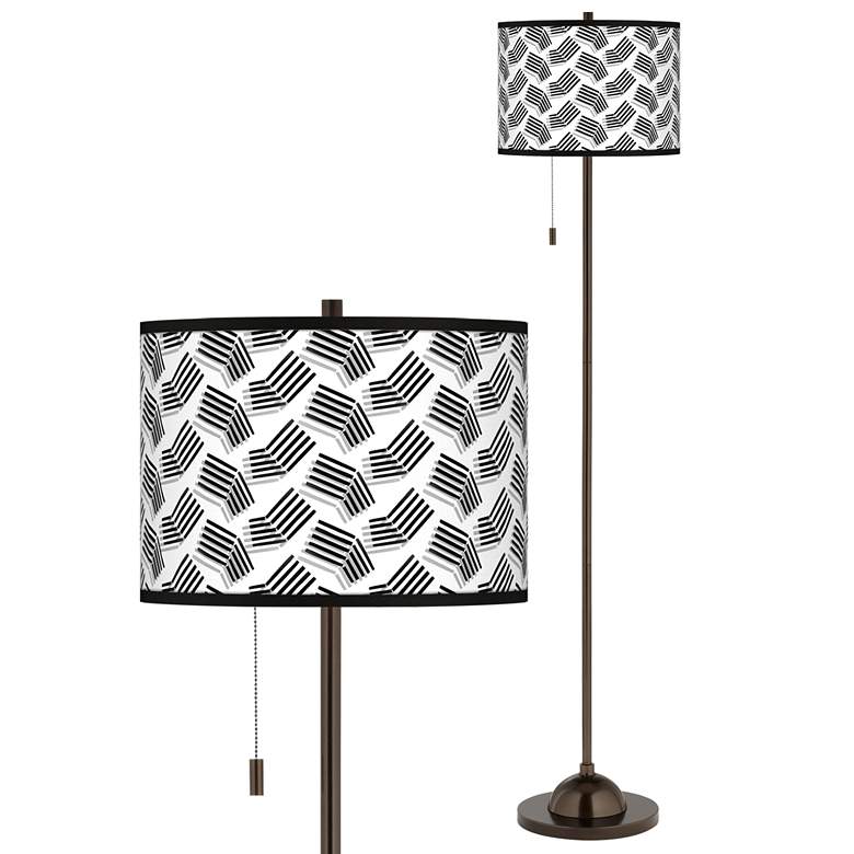 Image 1 Abstract Angles Giclee Glow Bronze Club Floor Lamp