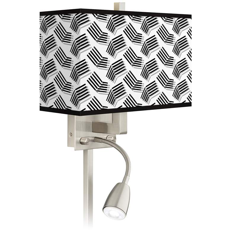 Image 1 Abstract Angles Giclee Glow LED Reading Light Plug-In Sconce
